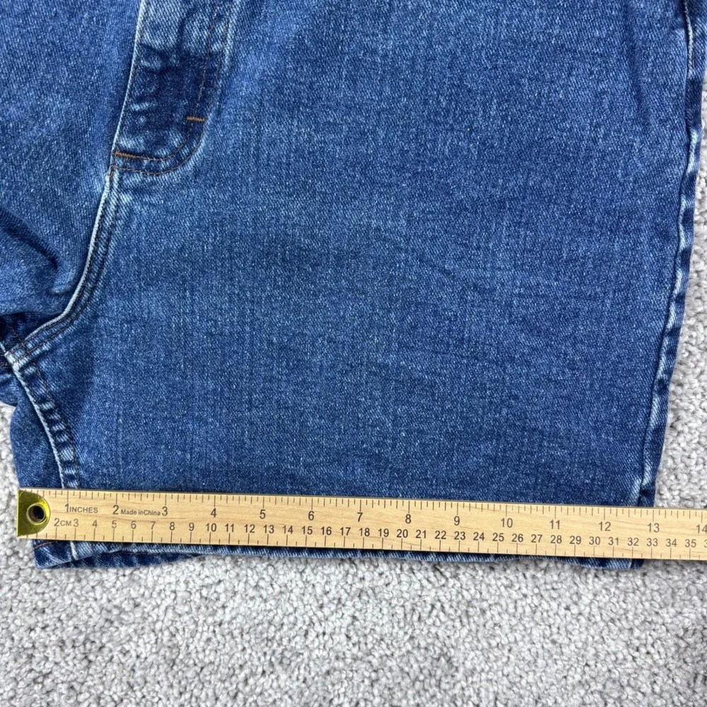 Lee Vintage High Rise Denim Shorts Medium Wash Blue 100% Cotton Size 12 35 Waist